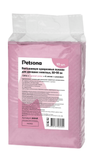 Petsona - Гелевые пеленки для животных Extra с ароматом розы, розовые, 60х90