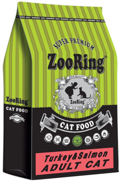ZooRing - Сухой корм для взрослых кошек, Индейка и Лосось (Adult Turkey&amp;amp;Salmon)
