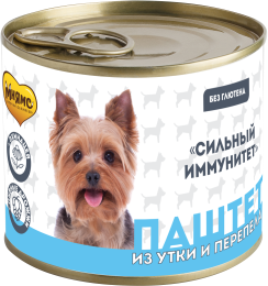 Мнямс - Паштет из утки и перепела для собак всех пород «СИЛЬНЫЙ ИММУНИТЕТ» 200 г