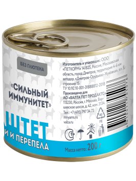Мнямс - Паштет из утки и перепела для собак всех пород «СИЛЬНЫЙ ИММУНИТЕТ» 200 г