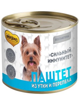Мнямс - Паштет из утки и перепела для собак всех пород «СИЛЬНЫЙ ИММУНИТЕТ» 200 г