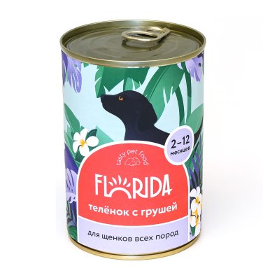 Florida - Консервы для щенков, с Телятиной и Грушей Florida - Консервы для щенков, с Телятиной и Грушей