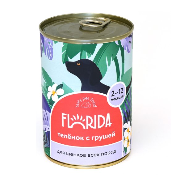 Florida - Консервы для щенков, с Телятиной и Грушей