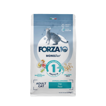 Forza10 - MonoDiet (МоноДиета) - Сухой монобелковый корм для взрослых кошек при аллергии и повышенной чувствительности к животным белкам, из Океанической Рыбы