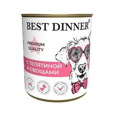 Best Dinner - Консервы для собак, меню №4, Телятина с Овощами, 340 гр
