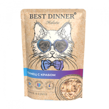 Best Dinner Холистик - Пауч для кошек, Тунец с Крабом, 70гр