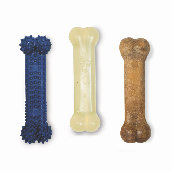 Nylabone - Набор из 3 косточек для маленьких собак XS - бекон/курица/курица