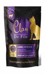 Clan De File - Консервы для кошек, Ягненок с семенами Чиа, 85 гр