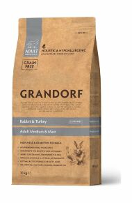 Grandorf Adult Rabbit & Turkey - Сухой корм для собак средних и крупных пород, с кроликом 