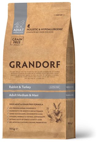 Grandorf Medium & Maxi Rabbit & Turkey - Сухой корм для собак средних и крупных пород, с кроликом и индейкой