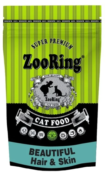 ZooRing - Сухой корм для кошек, для красивой шерсти и кожи, с Цыпленком (Beautiful Hair&amp;amp;Skin)