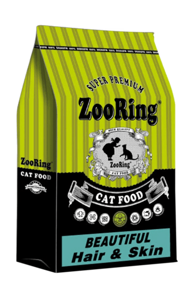 ZooRing Beautiful Hair&Skin - Сухой корм для кошек, для красивой шерсти и кожи, с Цыпленком