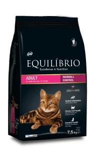 Equilibrio Adult Hairball - Сухой корм для взрослых кошек, выведение шерсти, с лососем