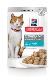 Hills Sterilised with Trout - Паучи для кастрированных кошек с форелью 85 гр