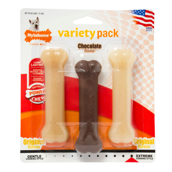 Nylabone - Набор из 3 косточек экстра-жестких S - арахисовая паста/курица/бекон