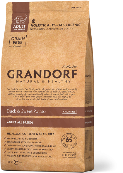 Grandorf Duck &amp;amp; Turkey - Беззерновой корм для собак средних и крупных пород, с уткой и индейкой