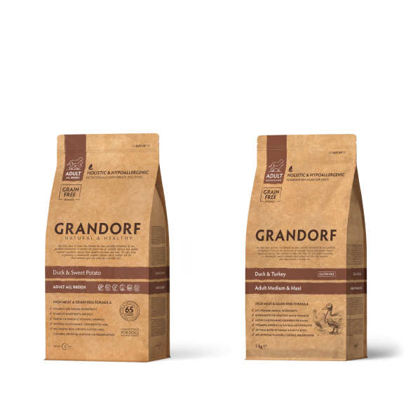 Grandorf Duck &amp;amp; Turkey - Беззерновой корм для собак средних и крупных пород, с уткой и индейкой