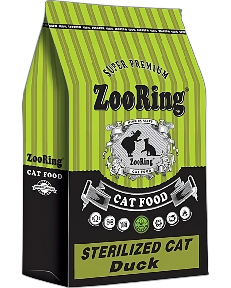 ZooRing Sterilized - Сухой корм для стерилизованных кошек, с Уткой (Duck)