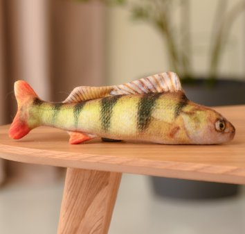 Игрушка для кошек, окунь с валерианой и кошачьей мятой, 23см 