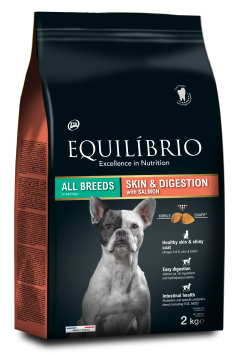 Equilibrio - Сухой корм для собак для здоровой кожи и чувствительного пищеварения, с лососем
