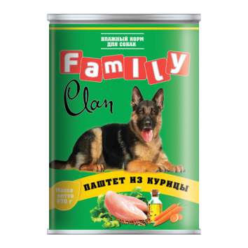Clan Family - Консервы для собак паштет из курицы №41 970г