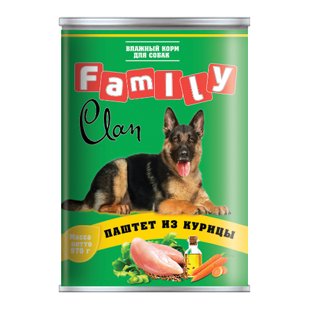 Clan Family - Консервы для собак паштет из курицы №41 970г