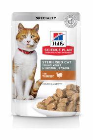 Hills Sterilised with Turkey - Паучи для кастрированных кошек с индейкой 85 гр