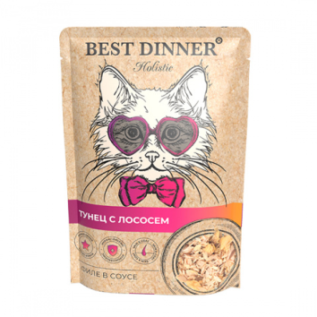 Best Dinner Холистик - Пауч для кошек, Тунец с Лососем, 70гр