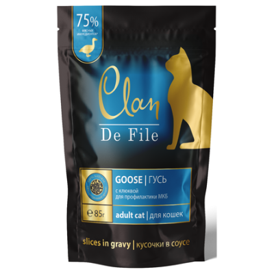 Clan De File - Консервы для кошек, Гусь с Клюквой, 85 гр