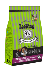 ZooRing Cat Max - Сухой корм для стерилизованных кошек крупных пород, Индейка и утка с брусникой