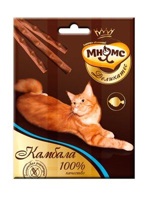 Мнямс - Деликатес лакомые палочки 9 см для кошек с камбалой 3х4 г