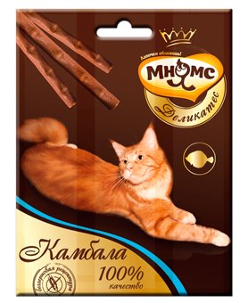 Мнямс - Деликатес лакомые палочки 9 см для кошек с камбалой 3х4 г