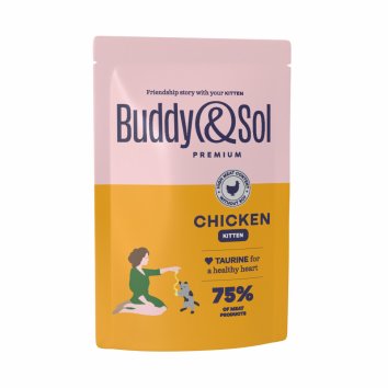 Buddy&Sol - Влажный корм для котят с курицей в соусе, 85гр