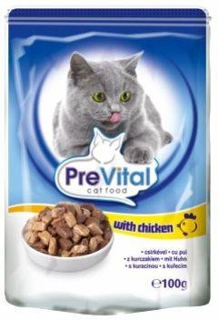 PreVital - Влажный корм для кошек в соусе с курицей 100гр*24 шт