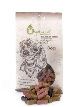 Organix - Лакомство для собак, Мини-косточки-микс с говядиной и цыпленком
