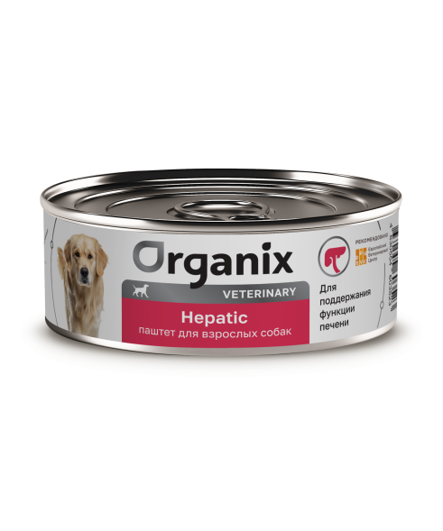 Organix Veterinary Hepatic - Корм консервированный полнорационный диетический для взрослых собак для поддержания функции печени, 100гр