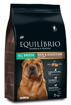 Equilibrio - Сухой корм для собак для здоровой кожи и чувствительного пищеварения, с ягненком