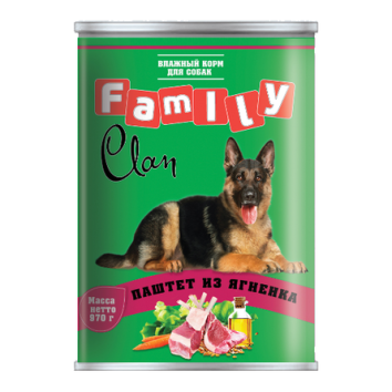 Clan Family - Консервы для собак паштет из ягненка №42 970г