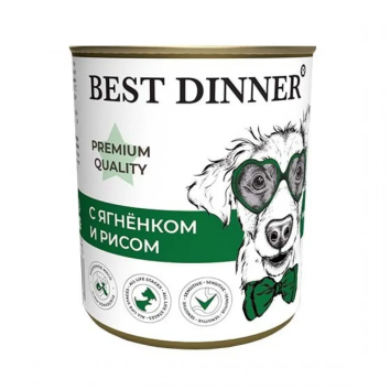 Best Dinner - Консервы для собак, меню №5, с Ягненком и Рисом, 340 гр