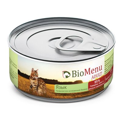 BioMenu - Паштет для кошекс Языком 100 гр