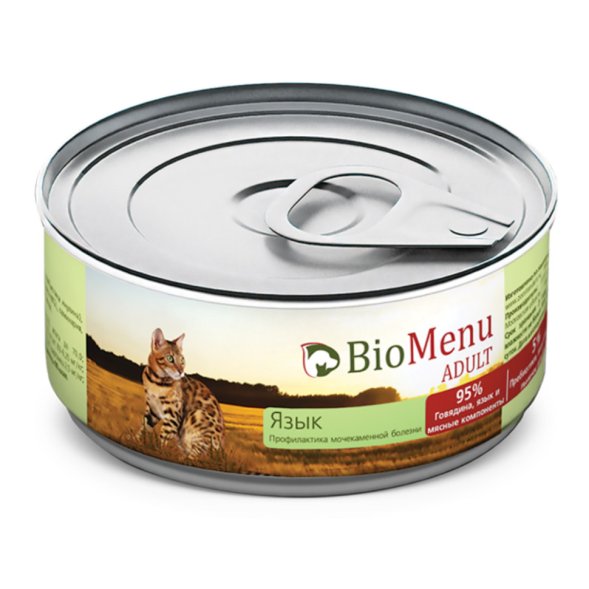 BioMenu - Паштет для кошекс Языком 100 гр