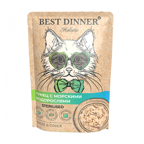 Best Dinner Холистик - Пауч для кошек, Тунец с Морскими водорослями, 70гр