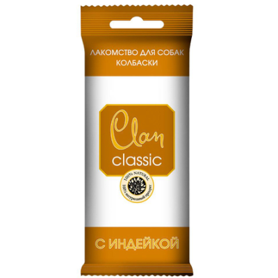 Clan - Мини колбаски для взрослых собак всех пород, с Индейкой, 10 гр Clan - Мини колбаски для взрослых собак всех пород, с Индейкой, 10 гр
