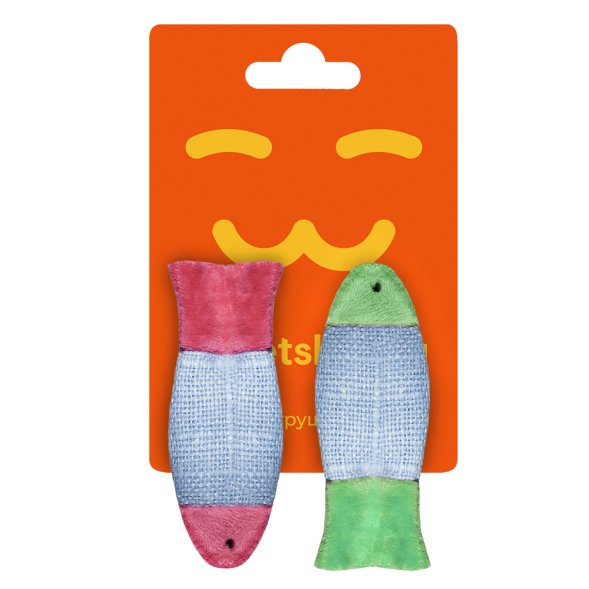 PetSHOP - Игрушка для животных «Рыбки» с кошачьей мятой, 1,5x8,5 см