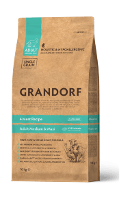 Grandorf 4Meat Adult Medium & Maxi - Сухой корм для собак средних и крупных пород, "4 вида мяса"