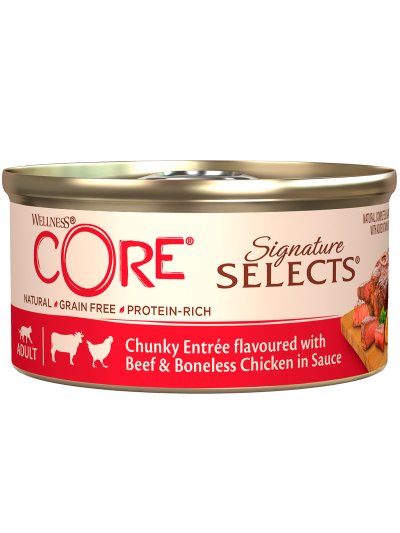 Core Signature Selects - Консервы из говядины с курицей в виде кусочков в соусе для кошек 79 г