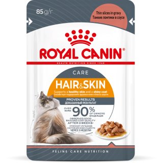Royal Canin Hair&Skin Care - Паучи для кошек, для поддержания здоровья кожи и красоты шерсти, в соусе
