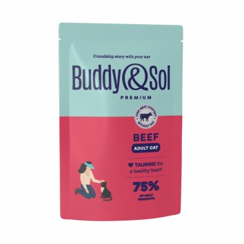 Buddy&amp;amp;Sol - Влажный корм для взрослых кошек с телятиной в соусе, 85гр