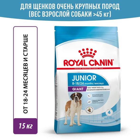 Royal Canin Giant Junior - Сухой корм для щенков гигантских пород с 8 до 18/24 месяцев