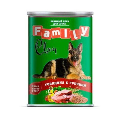 Clan Family - Консервы для собак паштет из говядины №43 970г